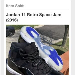 Men’s Size 7, Jordan 11 Retro Space Jam (2016)
